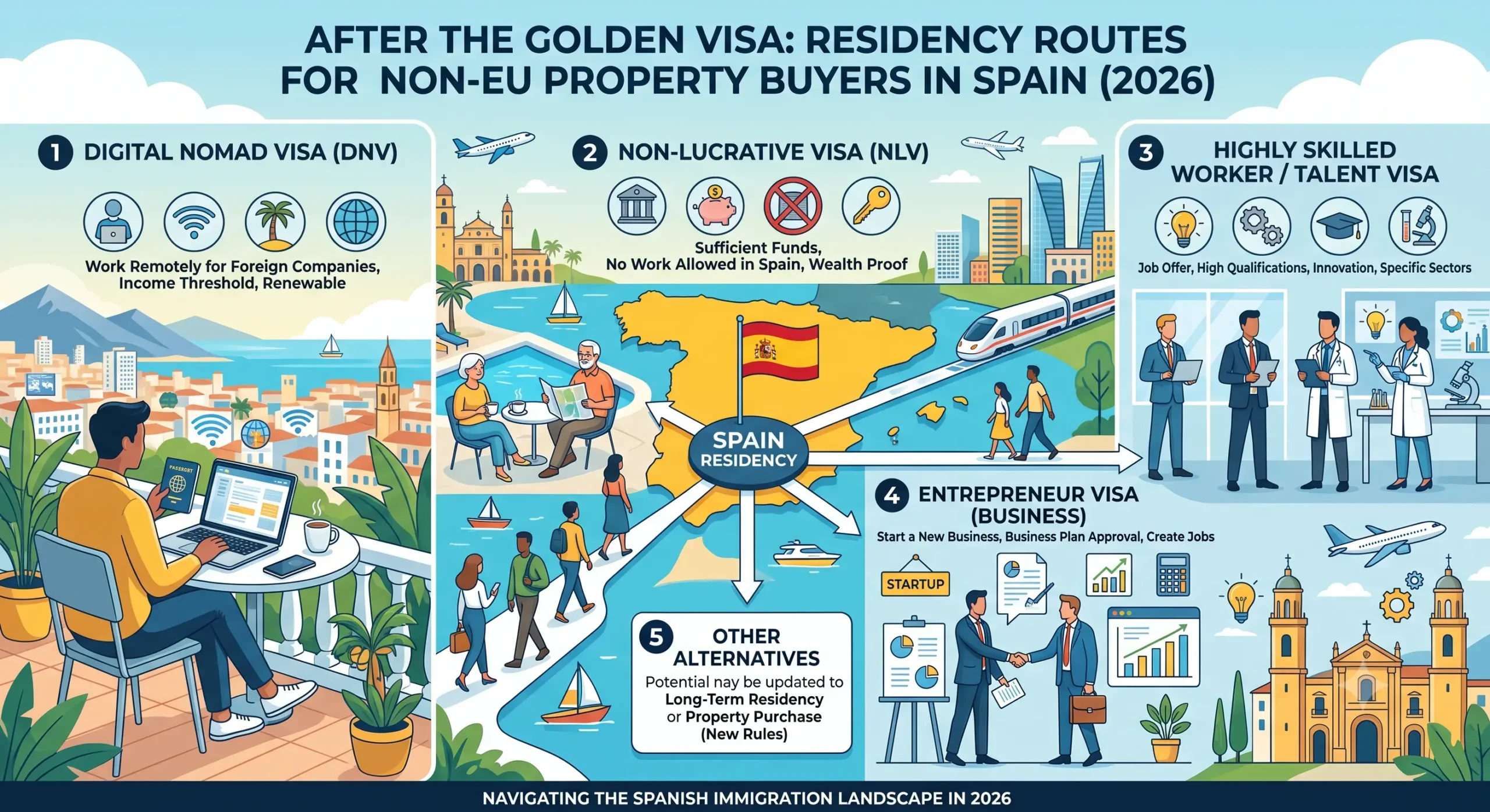 After the Golden Visa Residency Routes for Non-EU Property Buyers in Spain (2026)